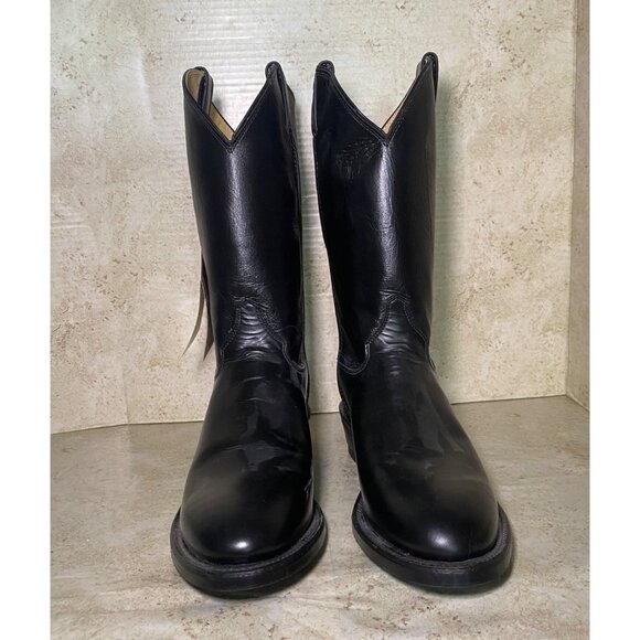 Justin Other - Justin Black Leather Cowboy Boots 3040 Size 10.5D Western Style Durable Comfort